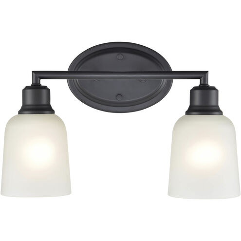 Amberle 2 Light 15.25 inch Matte Black Vanity Light Wall Light